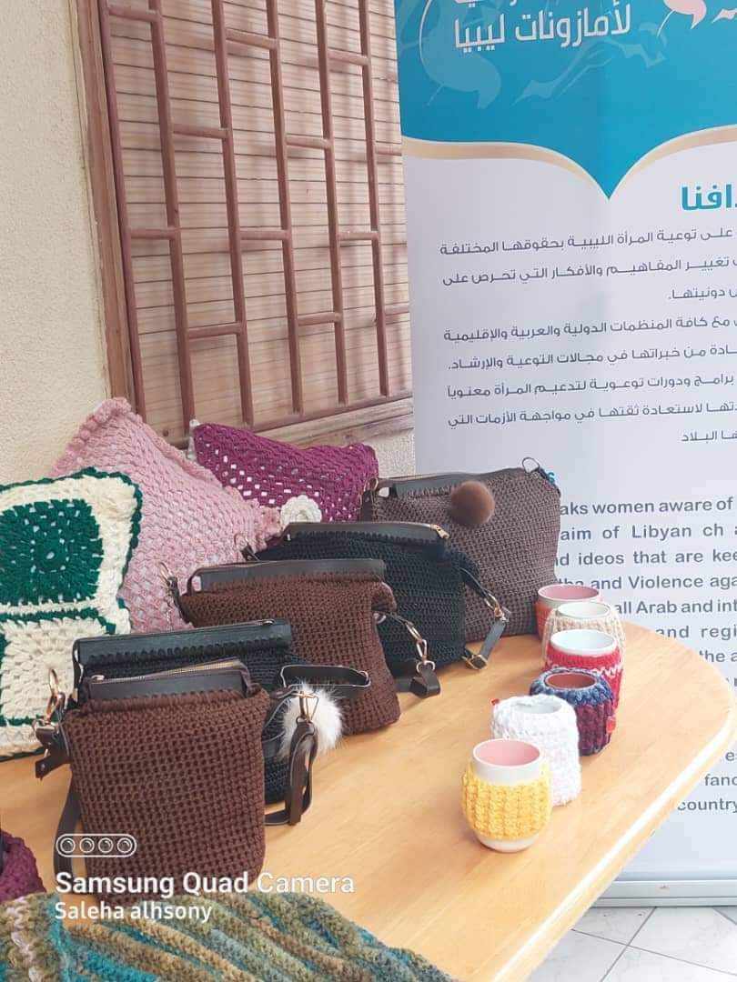 Women participating in sewing training