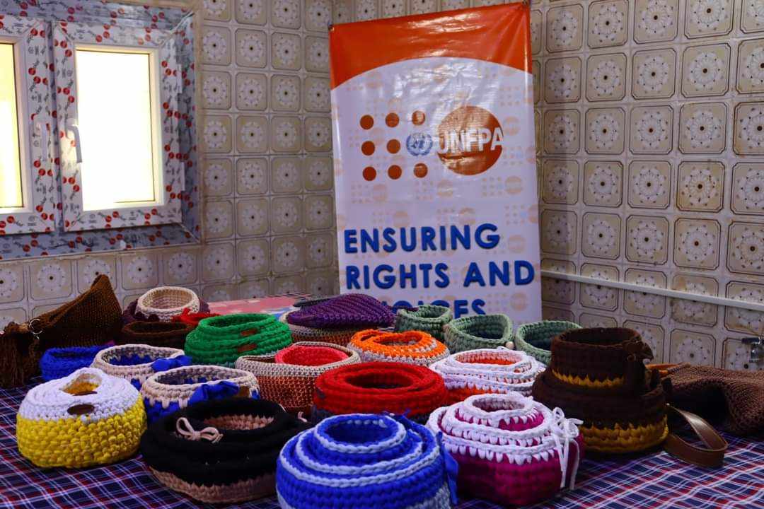Libyan women creating handmade sewing products